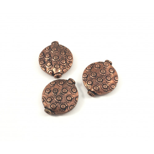 Metal puffed round copper bead*